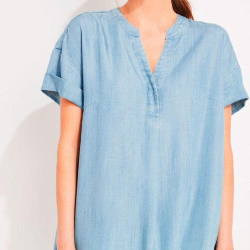 Vineyards Vine Chambray Easy Tunic Dress - Light Blue - 3X - NWT